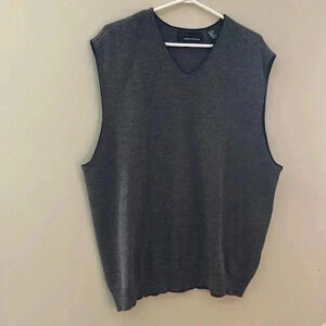 [XL]Greg Norman Gray Wool Blend  Knitted Men Vest-NWOT